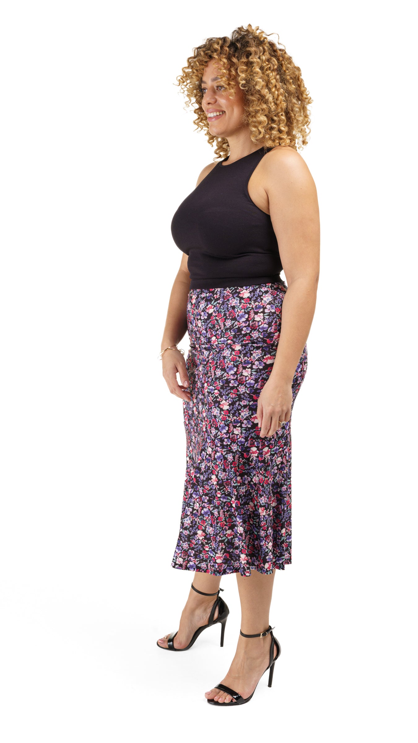 Floral Print Midi Skirt