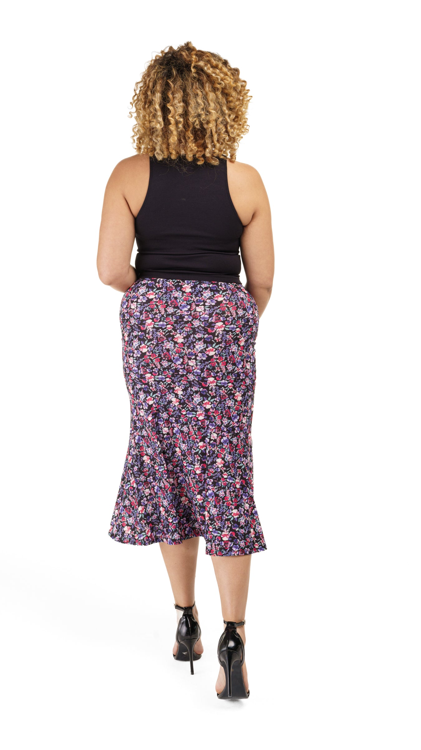 Floral Print Midi Skirt